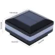 Solar Deck Post Light with detailed product dimensions diagram showing height, width, depth for installation fitment