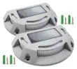 Solar Driveway Lights in Aluminium  - Pack of 4