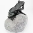Solar Frog Pond Spitter on Rock