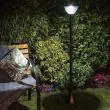Solar Garden Lamp Post close up of lamp head