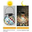 Hand-Painted Solar Glass Jar Lantern – Stained Glass, Table or Hanging – Lifestyle 3