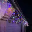 5M Solar Icicle Curtain Lights – Outdoor Waterproof Christmas LED Fairy Lights