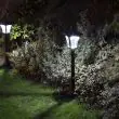 Black Solar Lamp Post 1.2 m in warm white