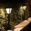 Black Solar Lamp Post 1.2 m in warm white