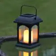 Solar Candle Lantern Black – Flickering Amber LED, 15cm Outdoor – Lifestyle
