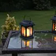 Solar Candle Lantern Black – Flickering Amber LED, 15cm Outdoor – Lifestyle