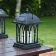 Black Solar Candle Lantern 27cm: ON/OFF switch