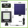 Solar Lights Floodlights Showing the dimensions and the on off switch