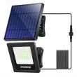 Solar Lights Floodlights Showing the dimensions and the on off switch
