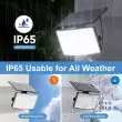 Premium Solar Motion Detector Light – 850 Lumen, PIR Sensor, Remote, IP65 Waterproof showing the monocrystalline shut up silicon solar panels increased efficiency by 50% 