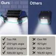 Compact Solar Security Floodlight With Three Adjustable Heads Mounted Above A Back Door Illuminating The Garden Path At Night