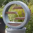 Omega Cascade Solar Water Feature – Contemporary Circular – Lifestyle 1
