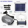 Solar Oxygenator Dual Stone Showing the oxygenator body dimensions