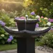 Solar Powered Pagoda Water Feature close up