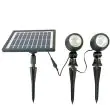 Solar SpotLights Twin Head Custodian  Showing solar panel
