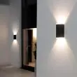 Solar Up & Down Wall Light – Dual Beam Outdoor, IP54, Black - 2 Pack