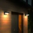 Solar Wall Lamp with Motion Sensor | Outdoor LED Light showing the dimensions and high brightness LED bead lamps 