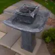 Solar Powered Pagoda Water Feature close up
