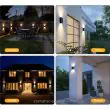 Solar Up & Down Wall Light – Dual Beam Outdoor, IP54, Black - 2 Pack