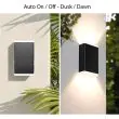 Solar Up & Down Wall Light – Dual Beam Outdoor, IP54, Black - 2 Pack