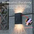 Solar Up & Down Wall Light – Dual Beam Outdoor, IP54, Black - 2 Pack