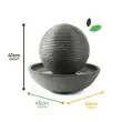 Solar Sphere Water Feature with Battery Back-up & LED Lights