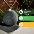 Solar Sphere Water Feature with Battery Back-up & LED Lights