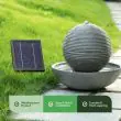 Solar Sphere Water Feature with Battery Back-up & LED Lights