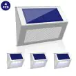 Slimline Stainless Steel Solar Fence Lights – Dusk to Dawn | 4-Pack | PowerBee – Lifestyle 2