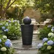 Plinth & Ball Solar Water Feature – LED, Battery Backup – Lifestyle 2