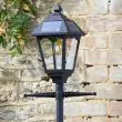 Victoriana 365 Solar Powered Lamp Post close up of lamp head at night