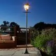 Victoriana 365 Solar Powered Lamp Post close up of lamp head at night