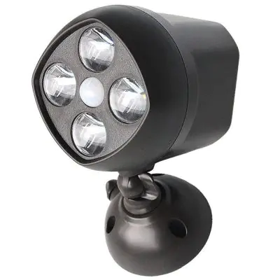 Battery Operated Security Lights – 600 Lumens PIR Motion 2 Pack black front