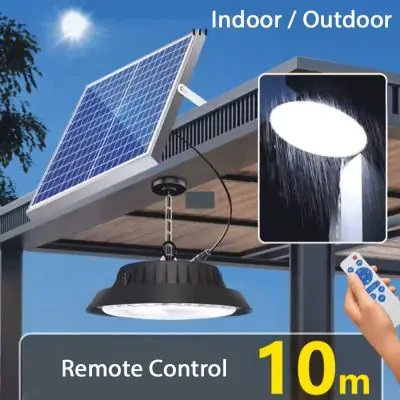 100W Smart Solar Light – three colour mode LED panel with remote control for outdoor and indoor use
