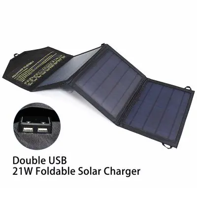 Solar Charger 21w Portable Solar Panel Dual USB Ports