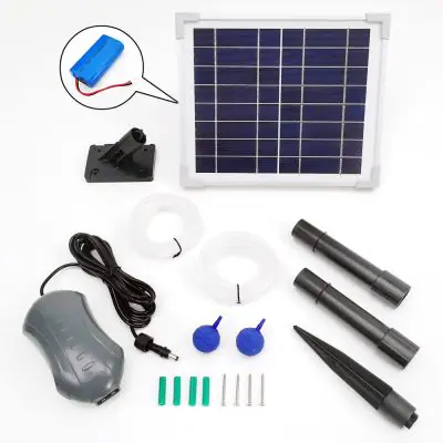 Solar Pond Air Pump Dual Stone With Battery Backup