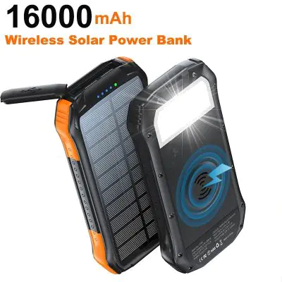 16000mAh Wireless Solar Power Bank - Product Overview