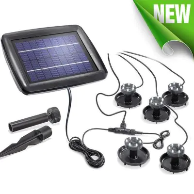 Solar Pond Lights showing 6 Lights Set