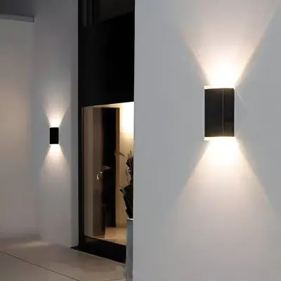 Solar Up & Down Wall Light – Dual Beam Outdoor, IP65, Black - 2 Pack