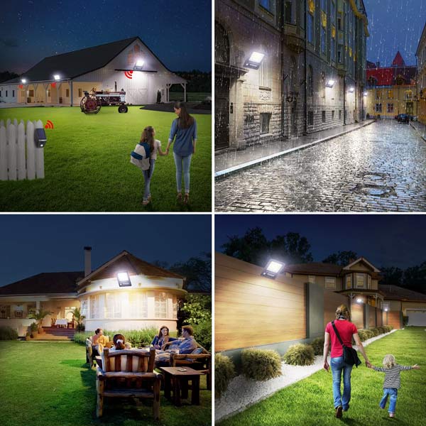 Solar Motion Sensor Lights 2000 Lumens Waterproof Security 2 Pack
