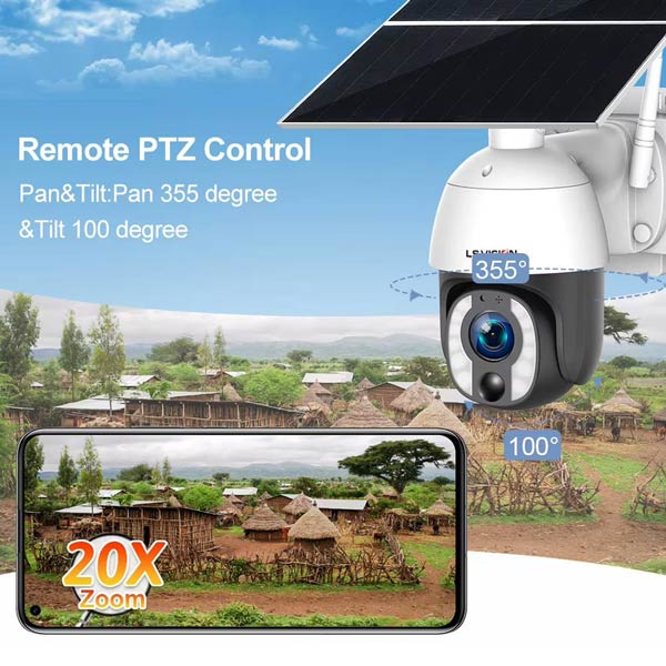 Aegis PTZ Solar Camera | 20x Zoom, 20W Panel, 30Ah | PowerBee