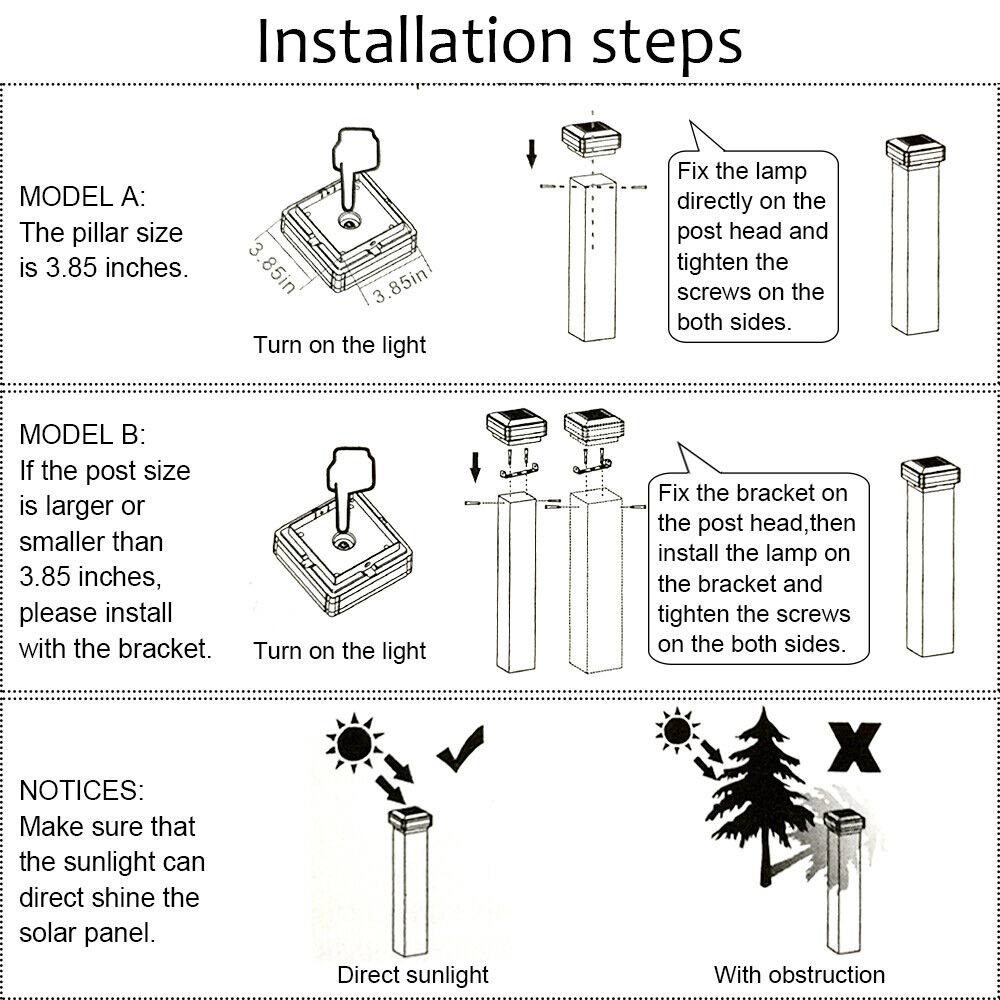Solar Deck Post Lights 2 Pk