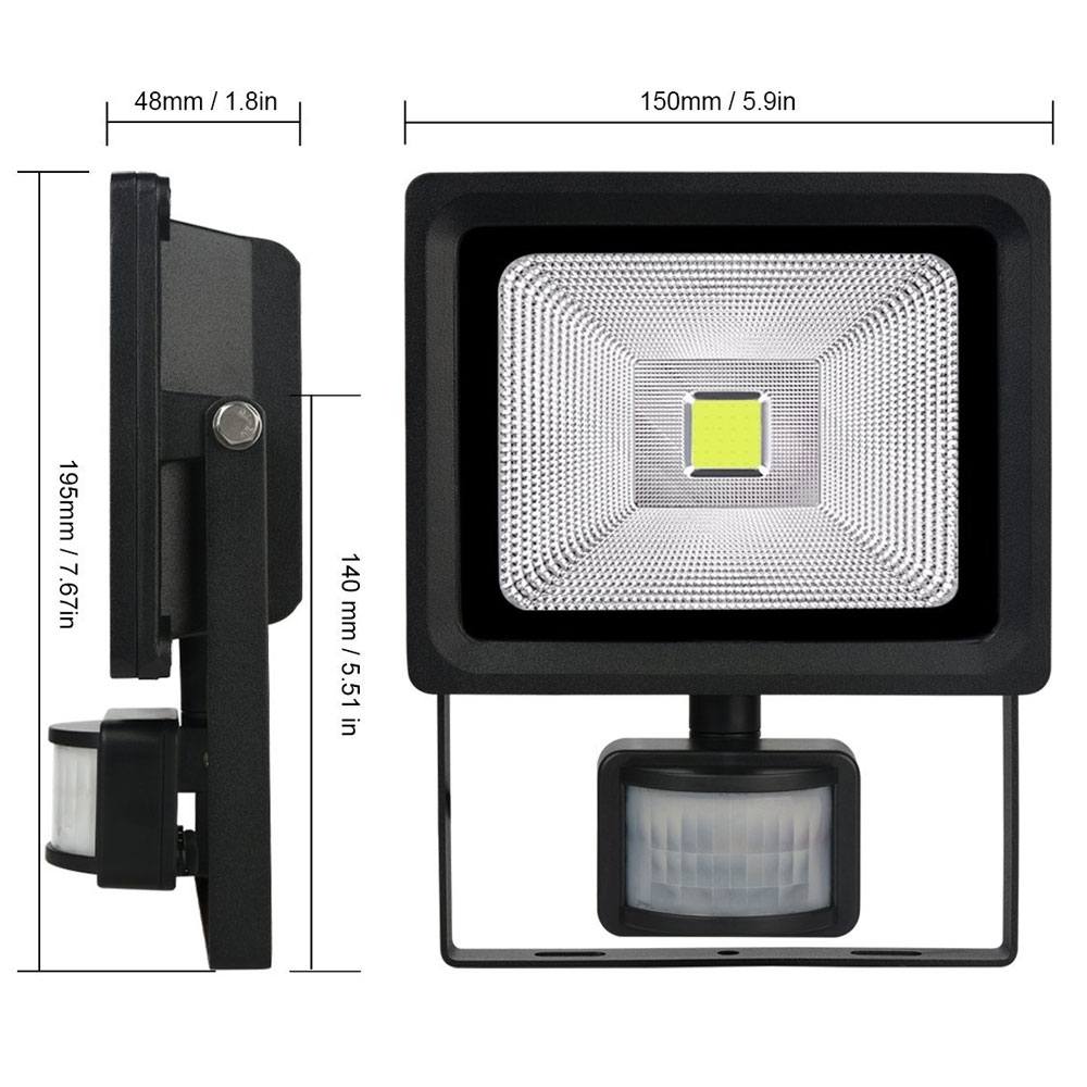Security Lights 20W Front & side view