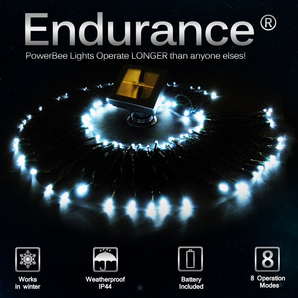 Solar Fairy Lights 100 White PowerBee Endurance ®