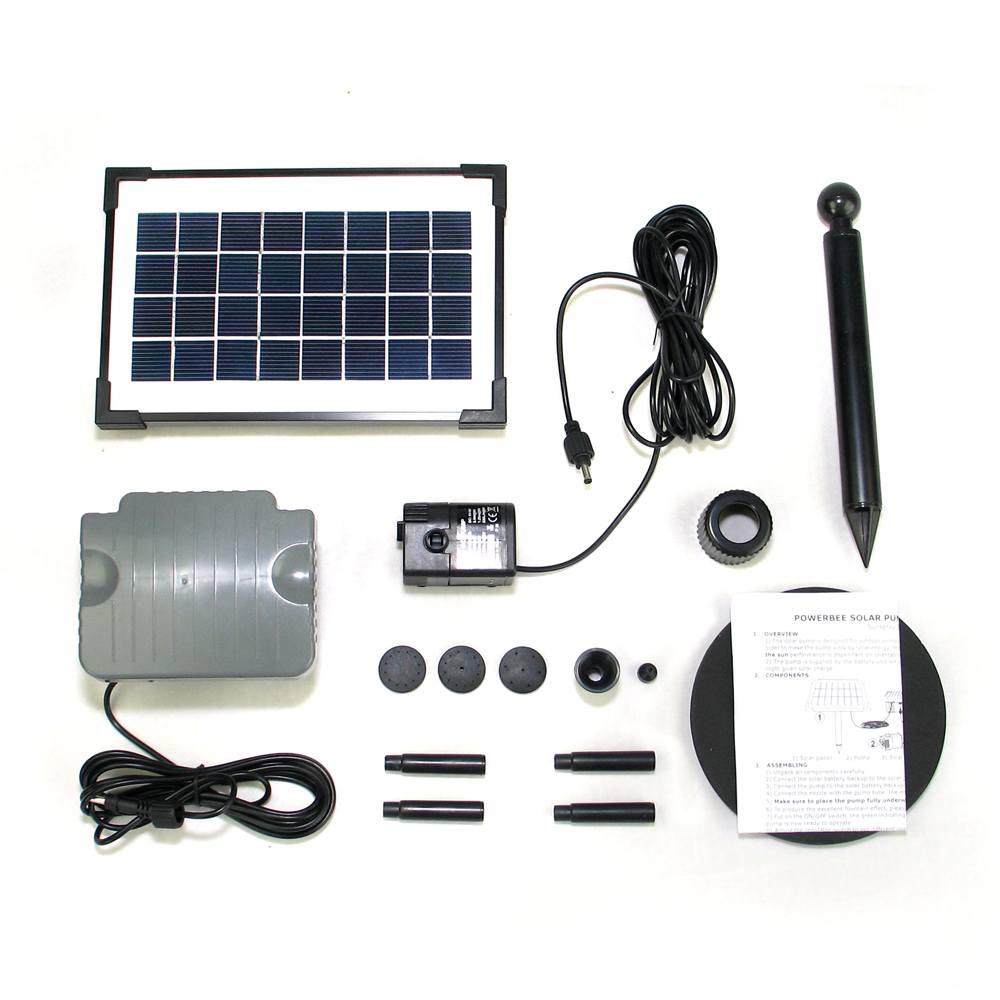 Solar Water Feature Pump with battery backup : full kit