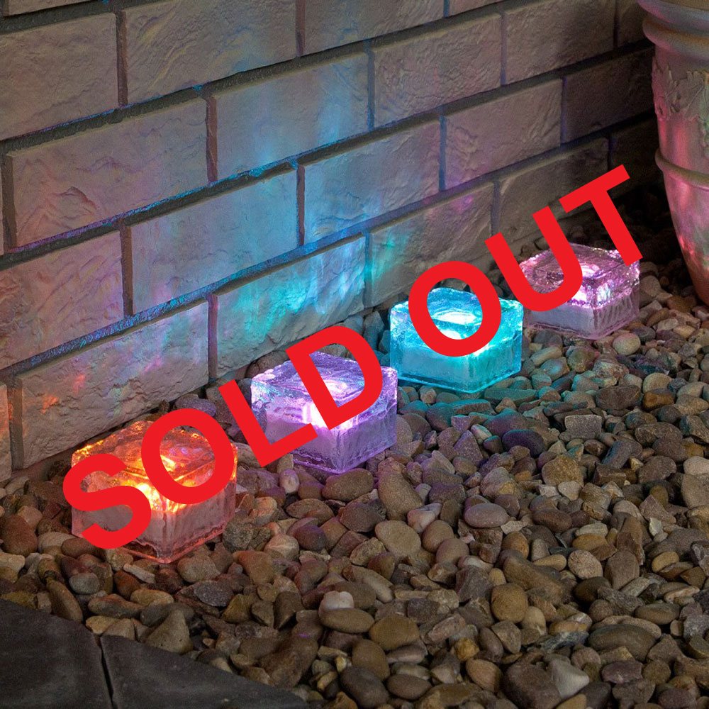4 Colour Changing Solar Garden Glass Brick Lights sold out